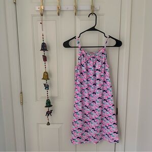 Vineyard Vines Girls Pink and Blue Whale Patterned Dress Large 14